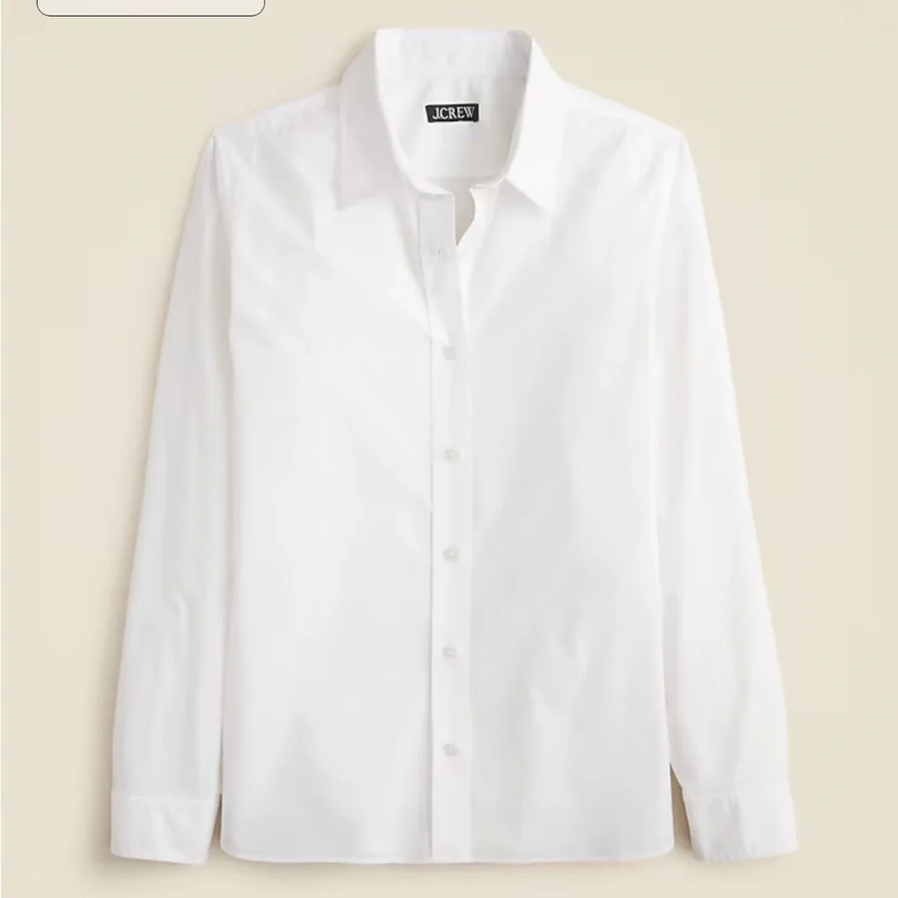 J crew white Jules classic-fit shirt in cotton poplin